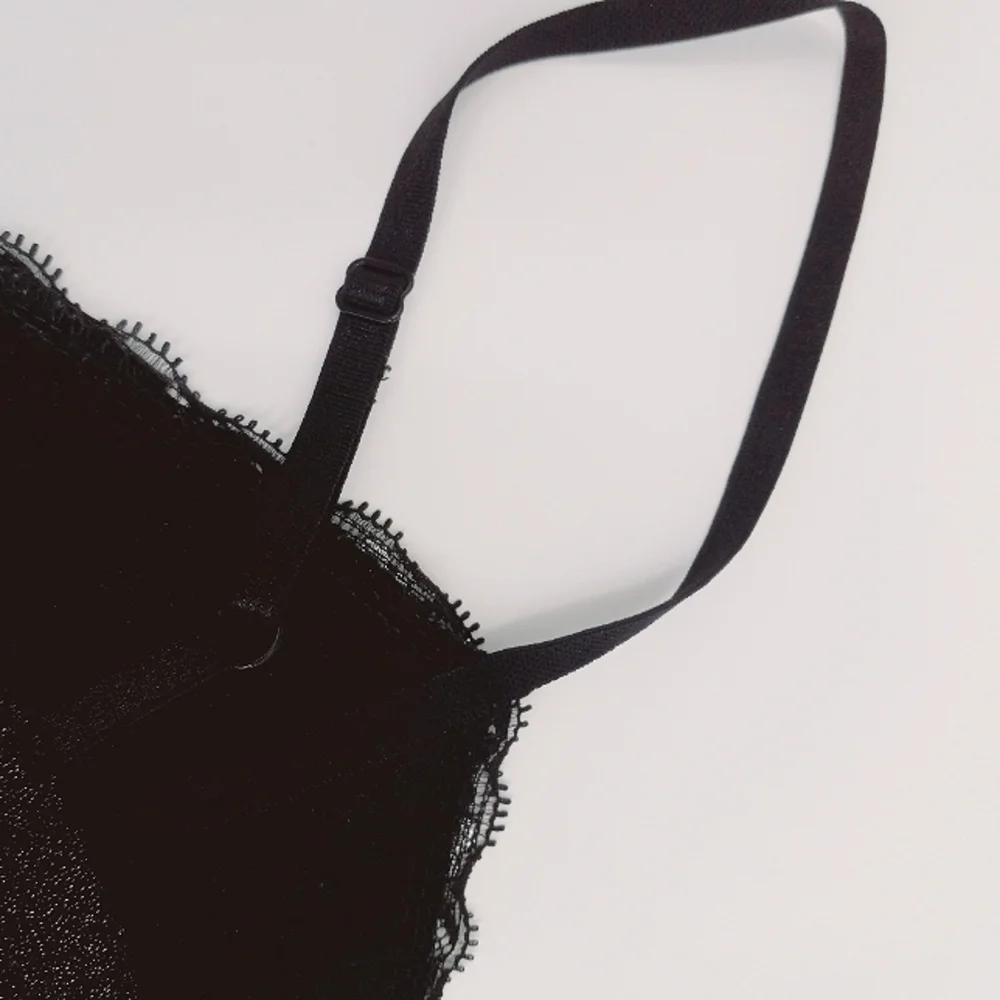 VANITY Y2k Glitter Accented Lace Trim Black Crinkled Stretch Fabric Cami M - Picture 6 of 10